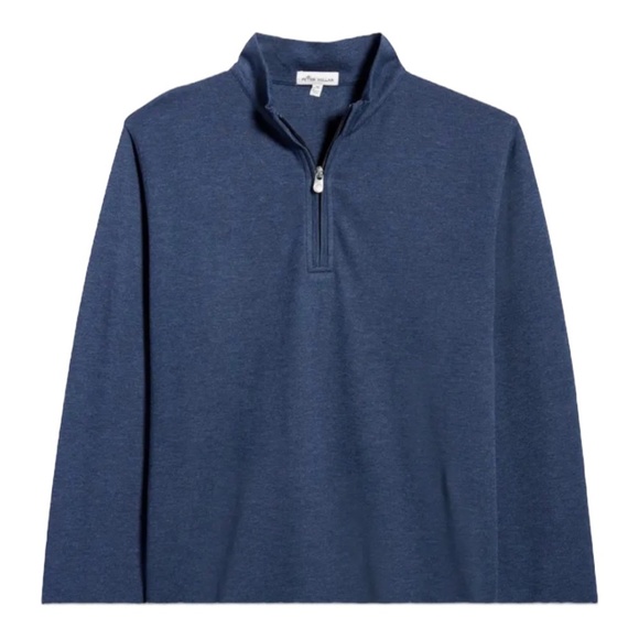 PETER Millar Navy Comfort Interlock Quarter Zip Pullover Sweater Size S - Picture 4 of 6